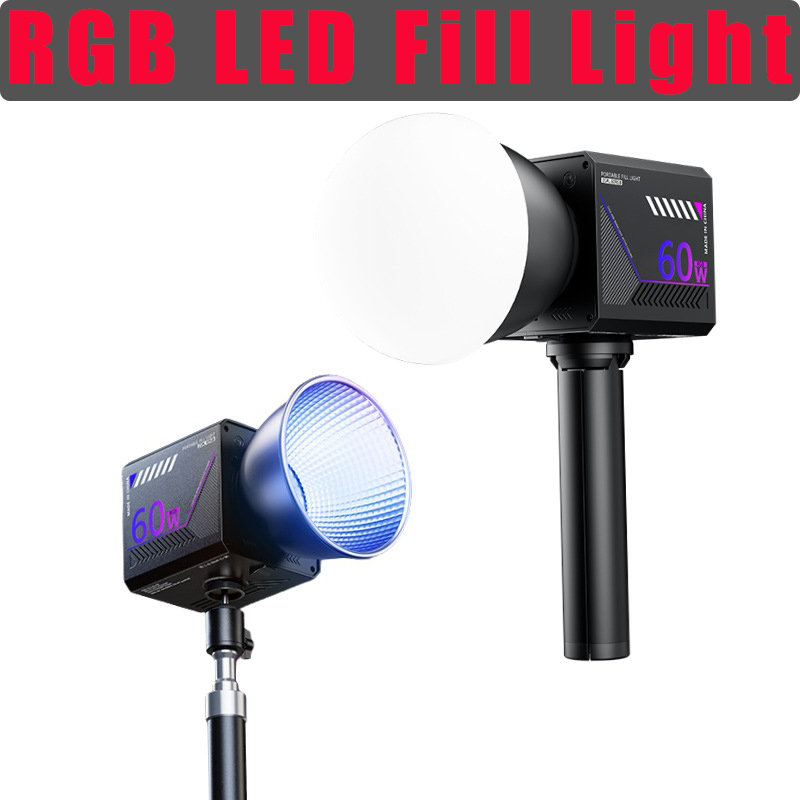 Photography Darkroom - Lampa wideo RGB 60W, przenośna lampa