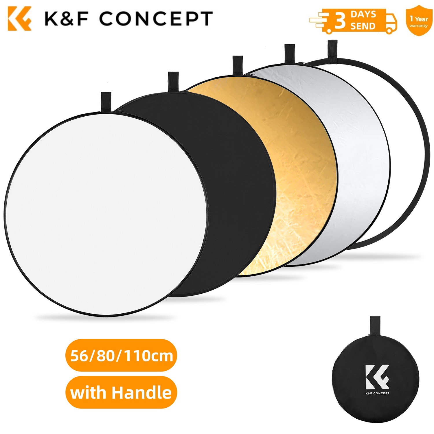 K&F CONCEPT 56/80/110cm 5-w-1  – Reflector 5 In 1 recenzja i cena